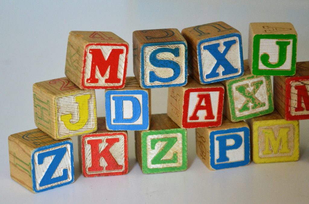  Alphabet Game Building Blocks